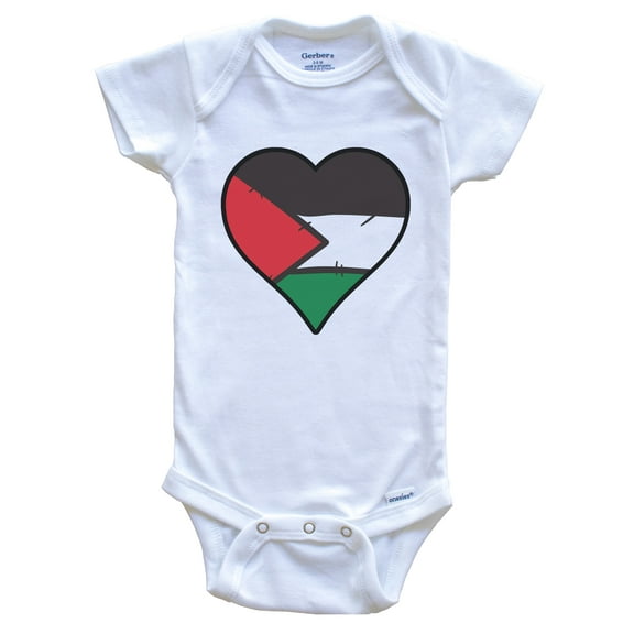 Palestine Heart Palestinian Flag Baby Bodysuit