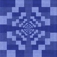 thumbnail image 1 of Ahgly Company Machine Washable Indoor Square Transitional Sky Blue Area Rugs, 4' Square, 1 of 7