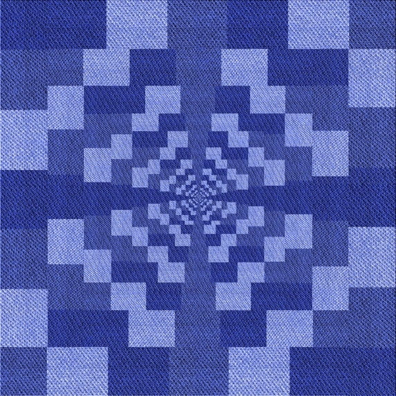 Ahgly Company Indoor Square Patterned Sky Blue Dress Blue Area Rugs, 5' Square
