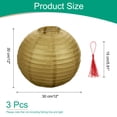 thumbnail image 2 of Uxcell 3Pcs Round Paper Lanterns Paper Lantern Party Decorations Gold 12 inch, 2 of 7
