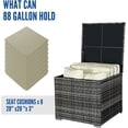 thumbnail image 7 of FHFO Outdoor Wicker Storage Box,88 Gallon Rattan Deck Box, Aluminum Frame Storage Bin for Cushion Pillows, Towels, Garden Tools, Toys, Brown,Grey, 7 of 7