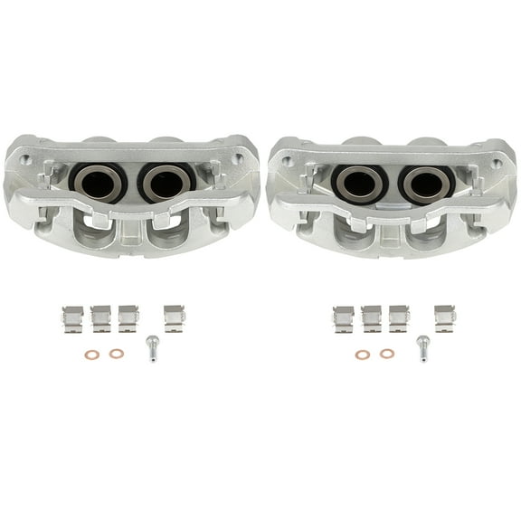 2PCS Front Driver & Passenger Side Disc Brake Calipers (w/Bracket) 2 Pistons 2013-2015 for Ford F-450 Super Duty 6.7L 2013-2019 for Ford F-350 Super Duty 6.7L