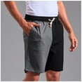 thumbnail image 4 of Besolor Mens Sports Shorts Casual Summer Color Block Elastic Waist Drawstring Athletic Workout Shorts with Pockets, 4 of 6