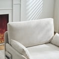 thumbnail image 4 of 3-In-1 Convertible Sleeper, Foldable Sofa Bed Recliner, Mid-Century Modern Decor, Suitable for Small Spaces, with Three Pillows, Can Be Placed in The Bedroom Study Room (Beige), 4 of 9