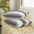 thumbnail image 3 of Ombre Grey White Stripes Square Cushion Covers Set of 2 Set 16 x 16-Inch Geometric Reversible Throw Pillow Covers for Decor Geometry Pillow Covers Home Decor Modern Striped Art, 3 of 6