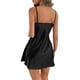thumbnail image 3 of Gibobby Pijamas mujer calientitas Ropa de dormir para mujer Camisón de satén Mini Slip Chemise Ropa de dormir corta Camisones para mujer(Negro,M), 3 of 5