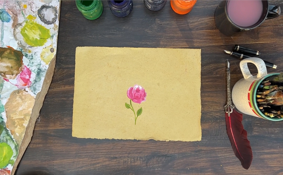 Watercolor Paper - Mixed Media Art Watercolor Paper - 150 GSM Thick Deckle Edge Virgin Cotton Handmade Paper 50 Sheets (13.5 x 9.5, Vintage)
