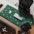 thumbnail image 2 of Long Mouse Pads for Desk,Green Christmas Snowflake Pattern Desk Mats on Top Of Desks, Desk Mouse Pad Extra Large with 3mm Non-Slip Base and Stitched Edge for Gaming,Office,Work,Home 35.4x15.7in, 2 of 5