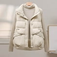 thumbnail image 2 of Htigea Sleeveless Jacket for Women Fall Winter Puffer Vest Solid Casual Loose Fit Coats Trendy Zip Stand Collar Vest with Pockets White M, 2 of 3