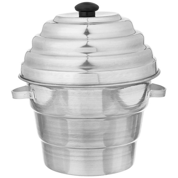 Aluminium Momo Maker & Steamer With Lid & Handles   4 Plates - Silver, 5 Liters | 2 Dhokla Plates   1 Patra Plate - Multipurpose Steamer For Idli, Modaks | Light Weight & Durable - Rust Free