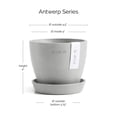 thumbnail image 2 of Ecopots Antwerp Mini Durable Modern Round Indoor/Outdoor Recycled Based Composite Flower Pot Planter, White Grey, 4.5", 2 of 4