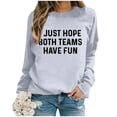thumbnail image 3 of WEAIXIMIUNG Chandails à Col Rond pour Femmes Graphiques Plage Noël Surdimensionnés Chandails à Manches Longues pour Femmes Imprimés Lettres Légers Chandails Amples Blouse Haut, 3 of 5