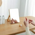 thumbnail image 4 of Miroir de Bureau Coiffeuse, Cadre en Bois Réflexion Claire pour Toute Position, Base Stable Portable Miroirs Muraux pour Chambre Salon (Angles Réglables), 4 of 4