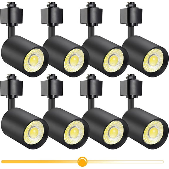 VANoopee 10W Dimmable LED Track Lighting Heads H Type Track Light Replacement Fixtures Bright 3000K Warm White Ceiling Spotlight for Accent Task Art, Flicker Free CRI90  24° 800lm Black, Pack of 8