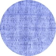 thumbnail image 1 of Ahgly Company Machine Washable Indoor Round Abstract Blue Contemporary Area Rugs, 7' Round, 1 of 4