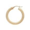 thumbnail image 3 of Rachel Koen Textured Round Hollow Hoop Earrings 14K Yellow Gold, 3 of 4