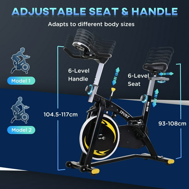 Soozier Stationary Magnetic Exercise Bike Belt Drive Training Bicycle Indoor Cardio Workout Cycling Bike for Home Gym Adjustable Magnetic Resistance with LCD Monitor Walmart