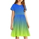 thumbnail image 5 of Odeerbi Niñas Verano A-Line Vestido Gradiente Swing Vestido Niños Manga Corta Stretchy Dress, 5 of 7
