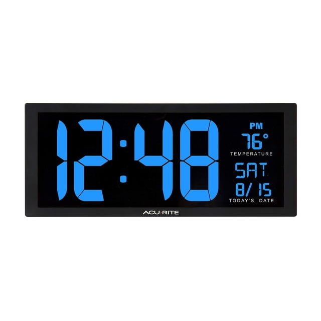 Reloj LED AcuRite 75152M con temperatura y fecha de 14.5 pulgadas