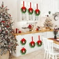 thumbnail image 4 of Guvpev 6 Pcs Small Christmas Wreath 12'' Mini Wreaths for Kitchen Cabinet Wreaths with Berry & Red Velvet Bow Ribbon Window Wreath Christmas Xmas Farmhouse Decoration for Front Door Chair Wall, 4 of 7