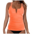 thumbnail image 2 of Sokhug Womens Tankini Swimsuit V-Neck Ruched Bathing Suit Top Modest Swimwear, 2 of 5