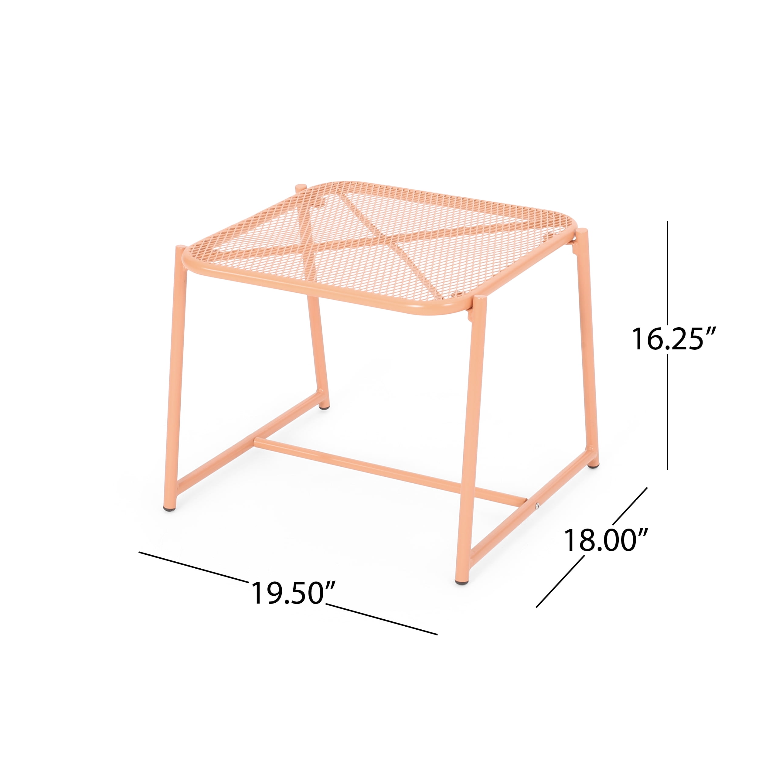 Hamdan Outdoor Modern 2 Seater Iron Chat Set, Matte Orange