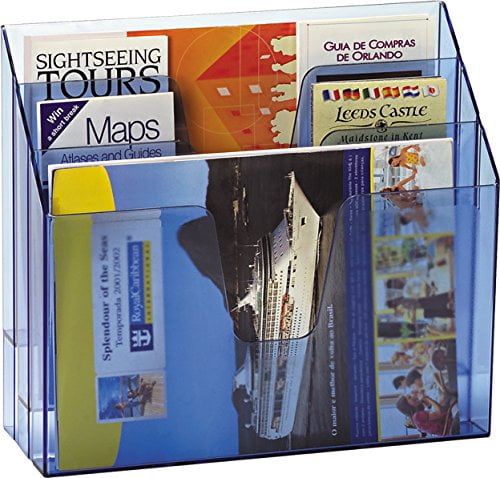 Acrimet Horizontal Triple File Folder Organizer (Clear Blue Color)