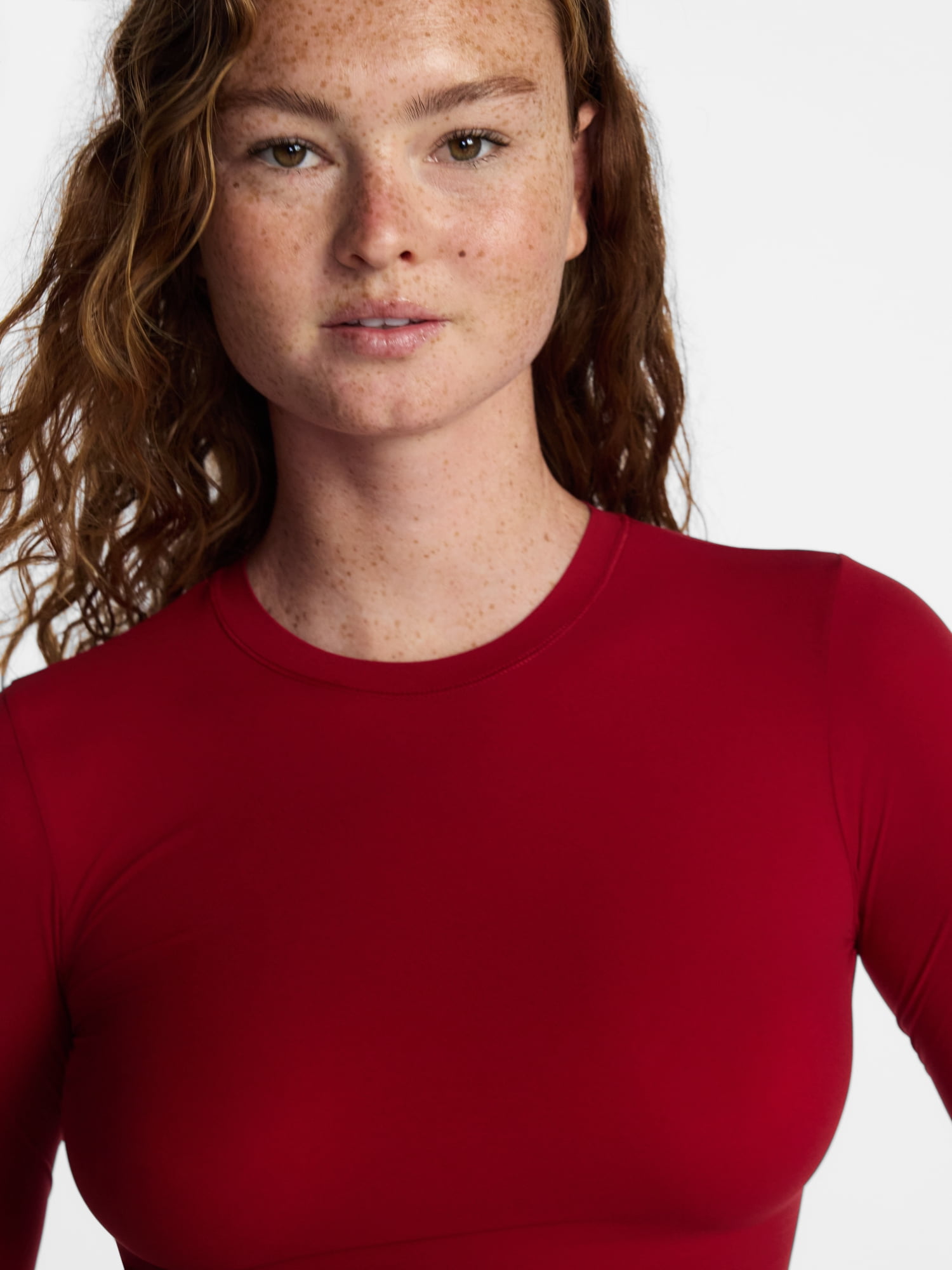 No Boundaries Fit Stretch Tee with Long Sleeves, Women's XS-XXXL