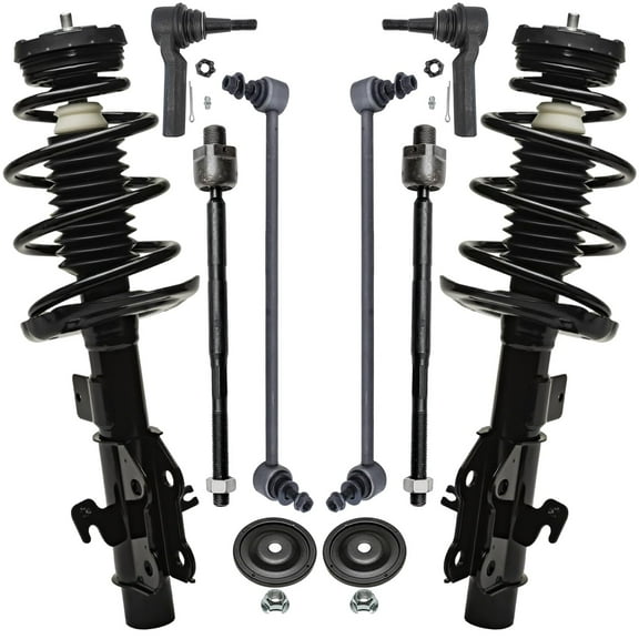 Detroit Axle - 3.6L Front Struts w/ Coil Spring   Front Sway Bars Tie Rod Suspension Kit Replacement for 2010-2012 Chevrolet Camaro - 8pc Set