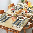 thumbnail image 2 of Blue Pioneer Flower Striped Pattern Summer Placemats Table Placemats Set Of 4-Linen Kitchen Washable Placemats Table Mats 11.8"x17.7" Non-Slip Heat Resistant, 2 of 6
