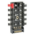 thumbnail image 4 of PC Chassis Fan Hub, CPU Cooling Hub with PWM Cable, Temperature Regulator, Suitable for 12V Motherboard 3pin/4pin Fan, 4 of 7