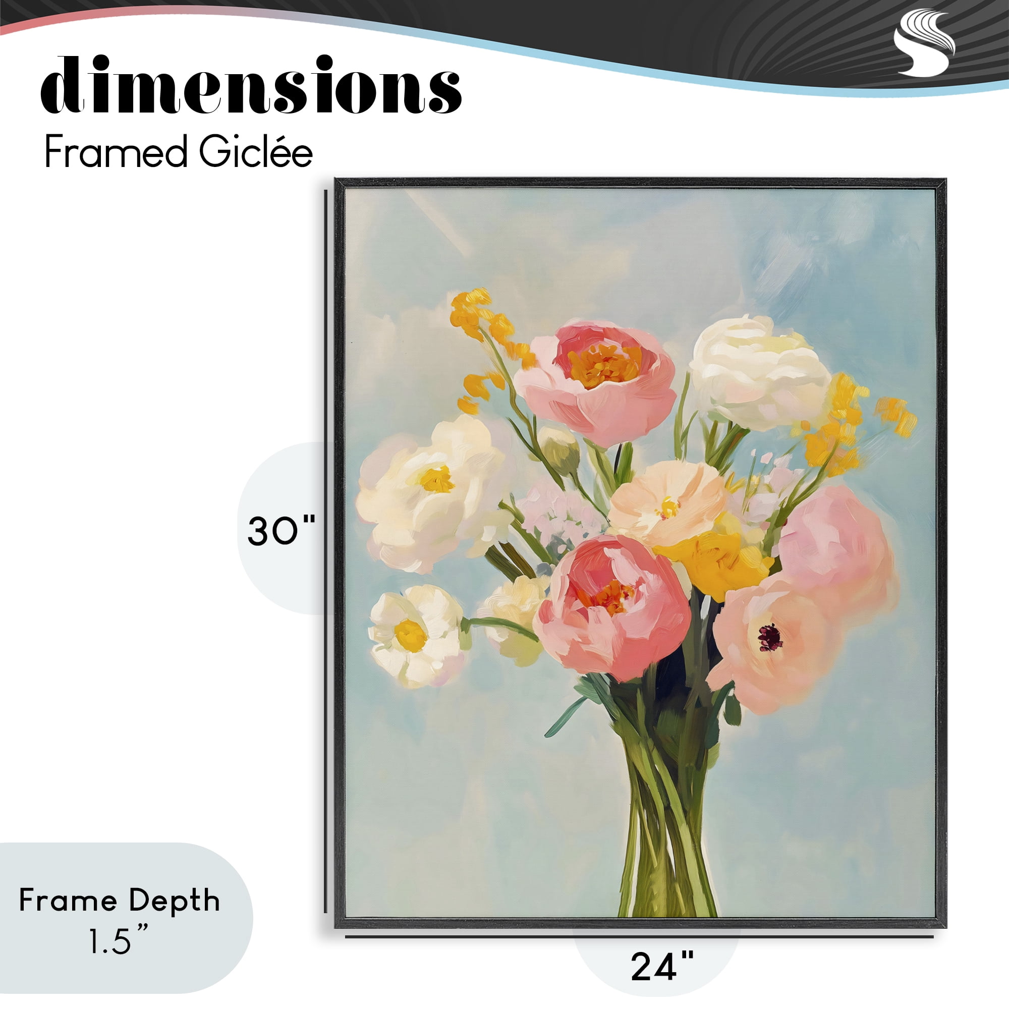 Stupell Industries Eclectic Floral Bouquet Black Framed Giclee Art, design by The Prints Vibe