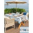 thumbnail image 5 of Outdoor Tablecloth with Umbrella Hole for Patio/Picnic/Party/Camping, Blue Starfish Coastal Waterproof Table Cloth Rectangle Table Cover Washable, Ocean Beach Coral Nautical Botanical (60"x 84"), 5 of 8