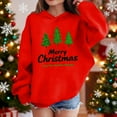 thumbnail image 2 of Lorytime Kids Hoodies for Boys Girl Merry Christmas Sweatshirt Long Sleeve Pullover Drop Shoulder Festive Tops Red, 2 of 4