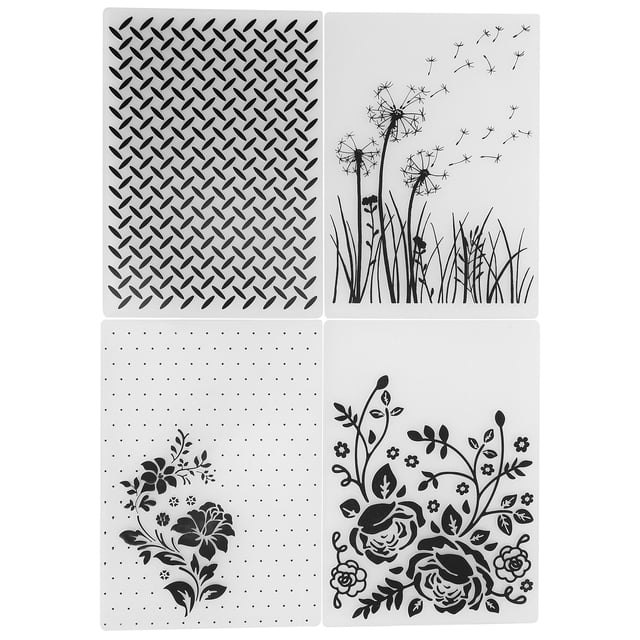 Embossing Template,4Pcs Plastic Embossing Folders Paper Craft Tools Embossing Folders Best in its Class