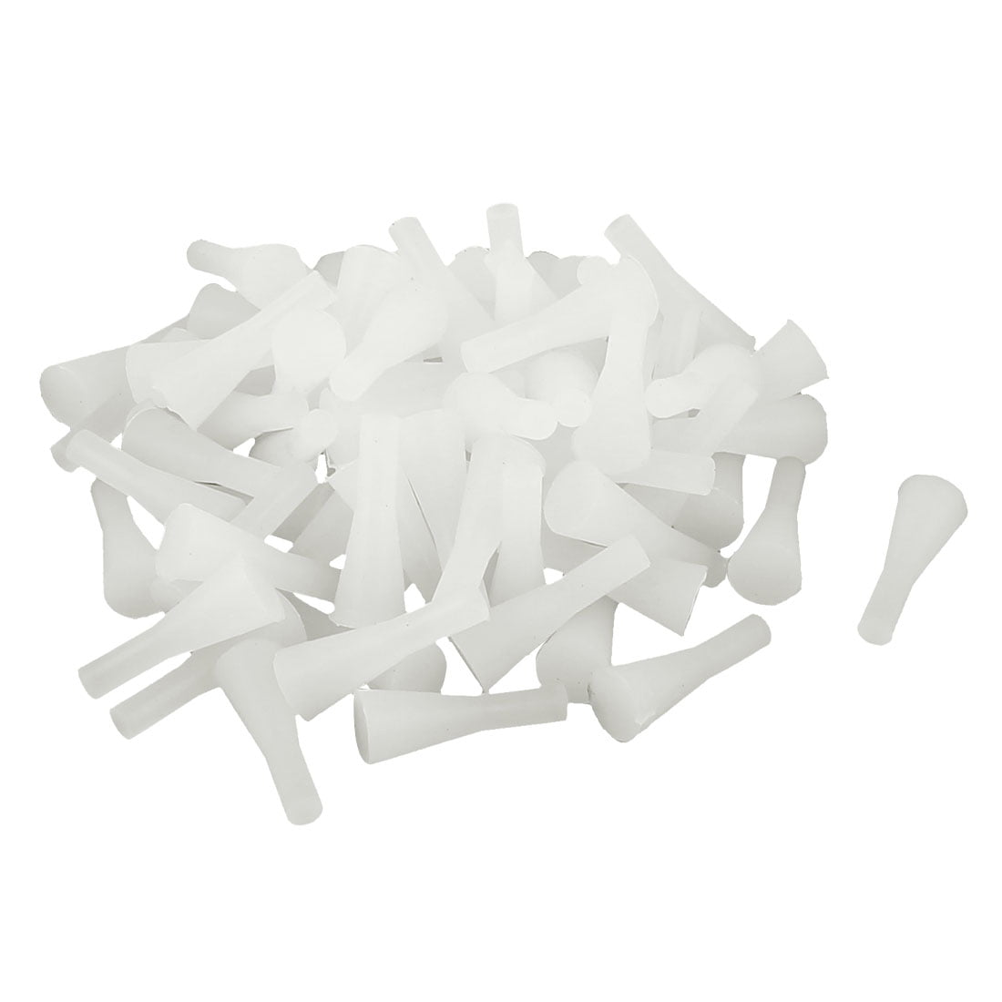 21mmx7.5mmx4mm Silicone Rubber Plug Tapered Stopper Plugs White 80pcs ...