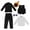 Black 5-Piece Set, variant on Kids Suit for Boys，Kids 5 PCS Set Fleece Tuxedo Suits for Boys,Youth Boy Formal Tuxedo Suits No Tail Wedding Christening Baptism Outfits for 5-16T