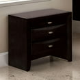 thumbnail image 6 of Simo Nightstand- Spacious Top- Metal Knobs- 3 Drawers- Black Solid Wood, 6 of 6
