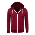 thumbnail image 4 of TOWED22 Hoodie for Men Full Zip Up Sweatshirts Hoodies Lightweight Fashion Jacket with Pockets(Red,XL), 4 of 5