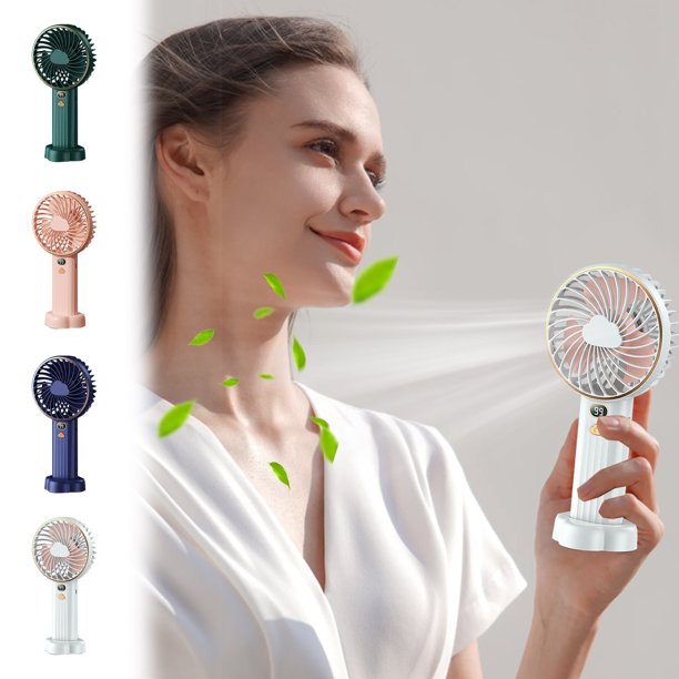 Ganfancp Ventilador de Mano Ventilador Portátil 5 Velocidades Viento Pantalla Led Mini Ventilador de Viaje con Respaldo de Energía Ventilador de Mano Usb Plegable Liquidación Ventilador de Mano*1