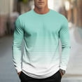 thumbnail image 2 of HAiming Big and Tall Mens Long Sleeve T-Shirt Color Block Striped Crew Neck Casual Soft Pullover Tops, 2 of 5