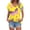 Yellow, variant on Plus Size Tops for Women Casual Short Sleeves T Shirts Blouses Summer Fashion Clothing for Women