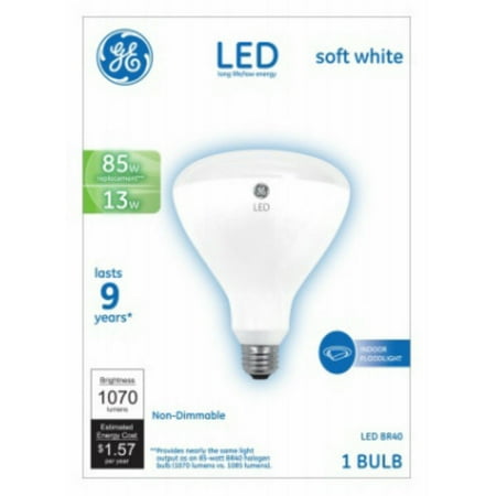 

New GE Lighting 24261 Medium Base BR40 LED Floodlight Bulb Soft White 3000K 13W Each