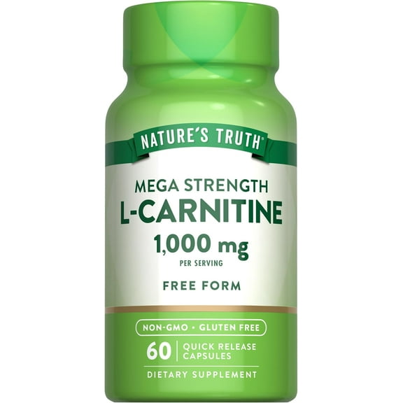 L Carnitine 1000mg | 60 Capsules | Non-GMO, Gluten Free Supplement | by Nature's Truth