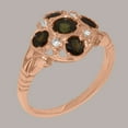 thumbnail image 2 of LBG British Made 18k Rose Gold Ring with Natural Green Tourmaline & Diamond Womens Statement Ring - 33 size options - Size 4, 2 of 6