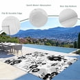 thumbnail image 3 of Vintage Flowers Outdoor Rug 4x6 Ft - Reversible Patio Rug Outdoor Camping Rugs, Black White Farmhouse Floral Plants Washable Indoor Outdoor Area Rugs, Non-Slip Outdoor Carpet Runner for Deck/Porch, 3 of 8