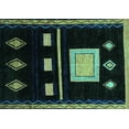 thumbnail image 1 of Ahgly Company Indoor Rectangle Oriental Turquoise Blue Modern Area Rugs, 5' x 7', 1 of 4