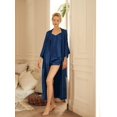 thumbnail image 4 of Women's Long Silk Robe Satin Kimono Lightweight Bathrobe for Bridesmaids, 4 of 5