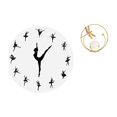thumbnail image 1 of Reloj De Pared De Cristal Con Escultura De Bailarina, Figura De Metal, Bailarina Silenciosa, Adorno Decorativo Encantador Para Cocina, Oficina, Hogar, Dormitorio, Sala De Estar, Pasillo, Chimenea, 1 of 8