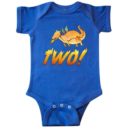 

Inktastic 2 Second Birthday Orange Dragon Breathing Fire Gift Baby Boy or Baby Girl Bodysuit